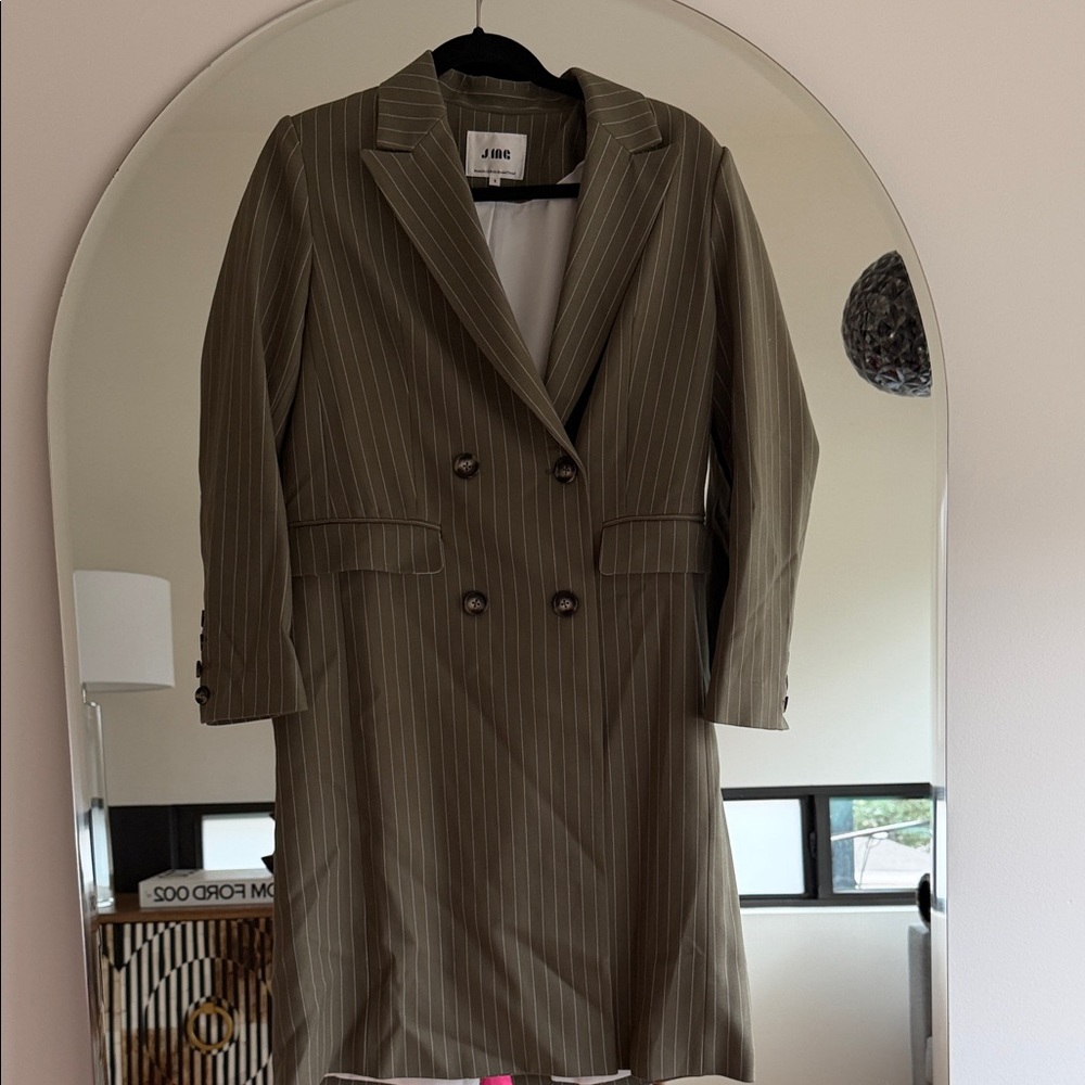 J.ING Olive Pinstripe Blazer